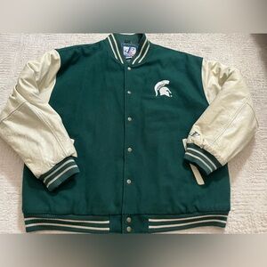 Vintage Michigan State varsity Leather wool blend Jacket